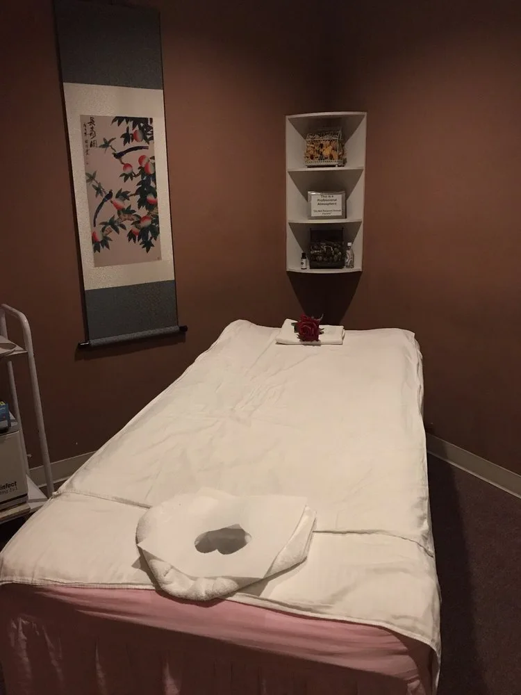 Massage table prepared for treatment