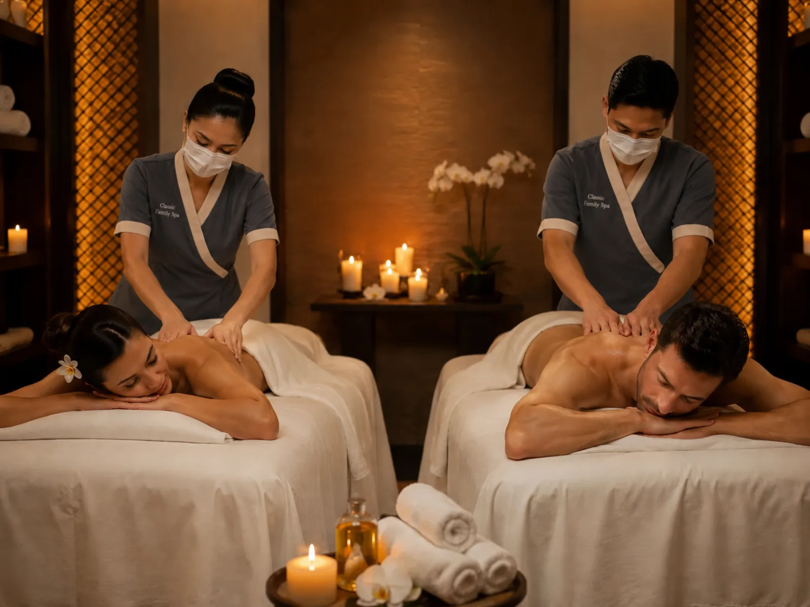 Couples massage in a private suite